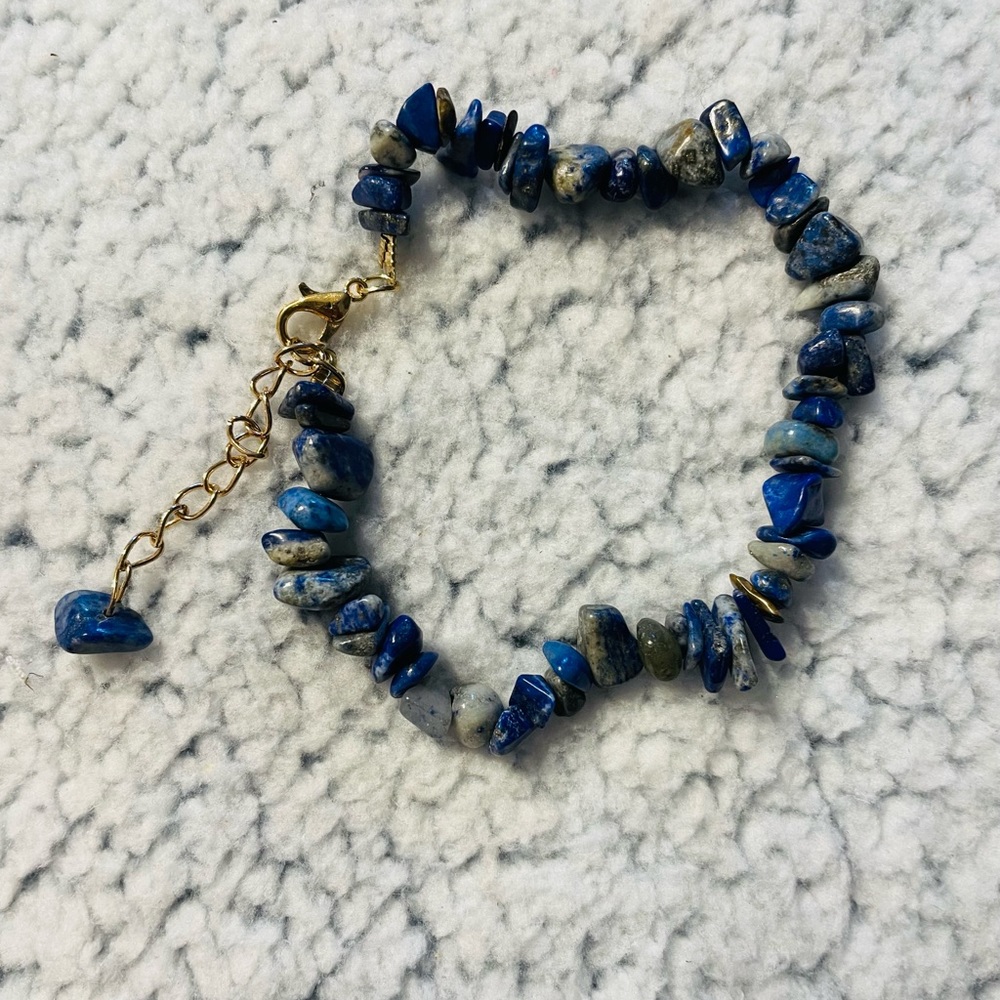 Chakra natural gemstone chip bracelet